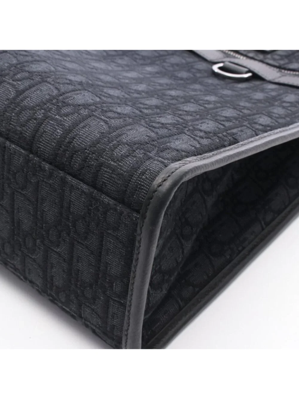 Dior Tote Safari Oblique Black Canvas Leather